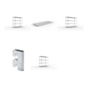Set Weitspannregal Speed-RackGr 1970x2000x800 mm+SPEED-RACK Zusatzfachebene 2000x800 mm in verzinkt mit Stahlpaneelen+Weitspannregal vzk 1700x800x1970 Stahlp.+Weitspannregal vzk 2500x800x1970 Stahlp.+Zubehör Päckchen Verdübelungsset SPEED-RACK vzk mit 4 A