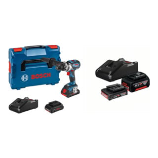 Set Bosch Akku-Bohrschrauber GSR 18V-110 C + Starter-Set: 1x GBA 18V 2,0Ah + 1x GBA 18V 4,0Ah + GAL 18V-40