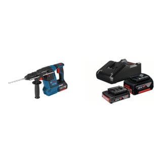Set Bosch Akku-Bohrhammer mit SDS plus GBH 18V-26 F + Starter-Set: 1x GBA 18V 2,0Ah + 1x GBA 18V 4,0Ah + GAL 18V-40