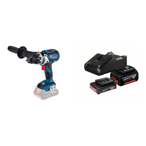 Set Bosch perceuse sans fil GSR 18V-110 C version Solo + kit de démarrage 1x GBA 18V 2,0Ah + 1x GBA 18V 4,0Ah + GAL 18V-40