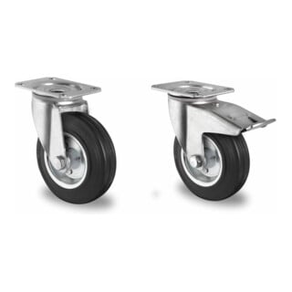 Set CASCOO Lenkrolle ø 125 mm Serie SWS4 Rollenlager + Lenkrolle mit...