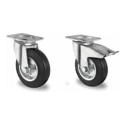 Set CASCOO Lenkrolle ø 125 mm Serie SWS4 Rollenlager + Lenkrolle mit...