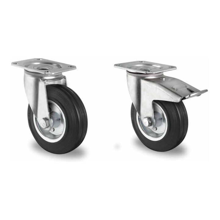 Set CASCOO Lenkrolle ø 125 mm Serie SWS4 Rollenlager + Lenkrolle mit...