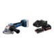 Set Bosch Akku-Winkelschleifer GWS 18V-11 S + Starter-Set: 1x GBA 18V 2,0Ah + 1x GBA 18V 4,0Ah + GAL 18V-40