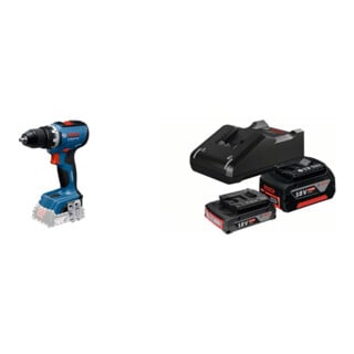 Set Bosch Akku-Bohrschrauber GSR 18V-65 + Starter-Set: 1x GBA 18V 2,0Ah + 1x GBA 18V 4,0Ah + GAL 18V-40