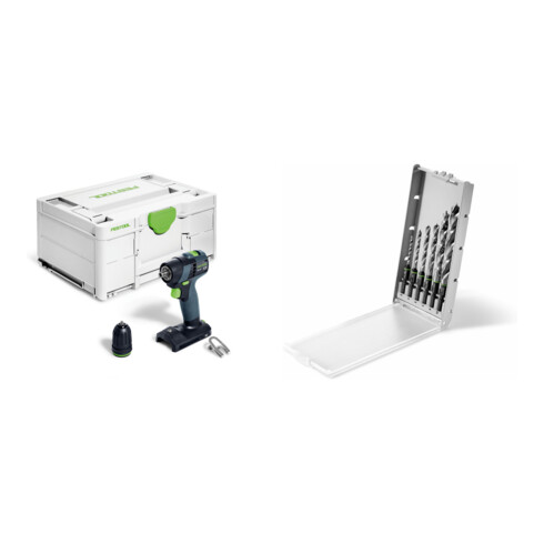 Set Festool Akku-Bohrschrauber TXS 18-Basic + Bohrerkassette BKS SYS3 D3-10 CE/W