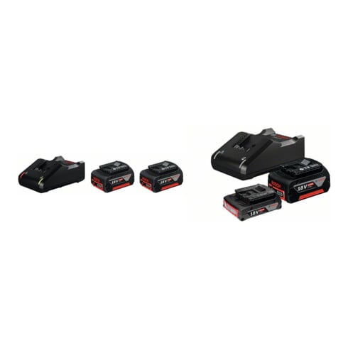 Set Bosch set de base 2 batteries GBA 18V 4.0Ah + GAL 18V-40 + kit de démarrage 1x GBA 18V 2,0Ah + 1x GBA 18V 4,0Ah + GAL 18V-40