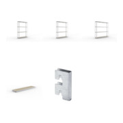 Set Weitspannregal vzk 1700x400x2470 Spanp. + SPEED-RACK Zusatzfachebene 1700x400 mm in verzinkt mit Spanplatte + Weitspannregal SPEED RACK2000x400x2470 mm verz. + Weitspannregal SPEED RACK2500x400x2470 mm verz. + Zubehör Päckchen Verdübelungsset SPEED-RA