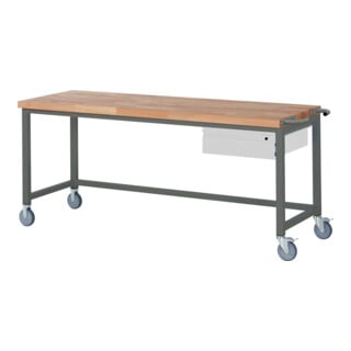 Set STIER Fahrbare Werkbank Premium mit 1 Schublade BxTxH 2000x700x880 mm +...
