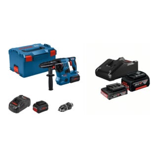 Set Bosch Akku-Bohrhammer mit SDS plus GBH 18V-28 CF + Starter-Set: 1x GBA 18V 2,0Ah + 1x GBA 18V 4,0Ah + GAL 18V-40
