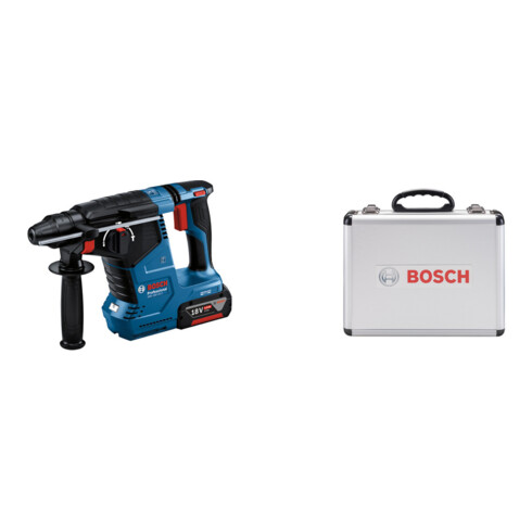 Set Bosch Akku-Bohrhammer mit SDS plus GBH 18V-24 C + 11-tlg SDS plus-1 Hammerbohrer- und Meißel-Set