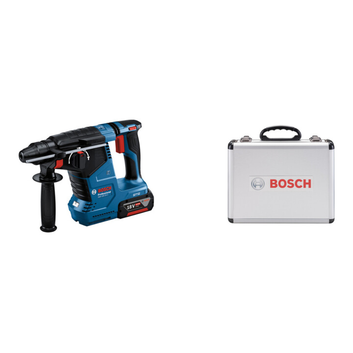 Set Bosch Akku-Bohrhammer mit SDS plus GBH 18V-24 C + 11-tlg SDS plus-1 Hammerbohrer- und Meißel-Set