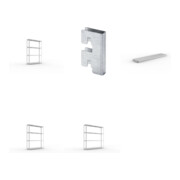 Set Weitspannregal vzk 1700x400x2470 Stahlp + SPEED-RACK Zusatzfachebene 1700x400 mm in verzinkt mit Stahlpaneelen + Weitspannregal Speed-RackGr 2470x2000x400 mm + Weitspannregal vzk 2500x400x2470 Stahlp + Zubehör Päckchen Verdübelungsset SPEED-RACK vzk m