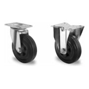 Set CASCOO Lenkrolle ø 160 mm Serie P4S4 Rollenlager + Bockrolle ø 160 mm Serie P4S4 Rollenlager