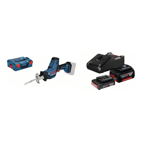 Set BOSCH scie alternative sans fil GSA 18 V-LI C version Solo + kit de démarrage 1x GBA 18V 2,0Ah + 1x GBA 18V 4,0Ah + GAL 18V-40