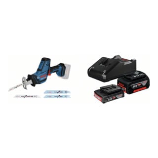 Set Bosch Akku-Säbelsägen GSA 18 V-LI C Solo Version + Starter-Set: 1x GBA 18V 2,0Ah + 1x GBA 18V 4,0Ah + GAL 18V-40