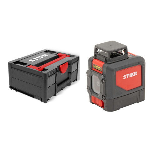 Set STIER Systainer³ II Black Edition + Kreuzlinienlaser 360° x 120°