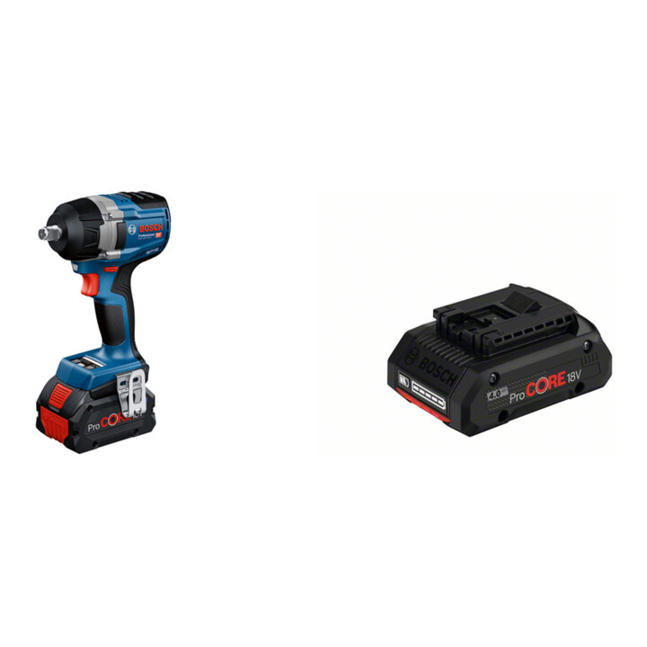 Set Bosch Akku-Drehschlagschrauber GDS 18V-750 C Solo + Akkupack ProCORE 18 Volt, 4,0 Ah