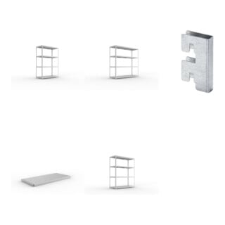 Set Weitspannregal vzk 1700x800x2470 Stahlp + SPEED-RACK Zusatzfachebene 1700x800 mm in verzinkt mit Stahlpaneelen + Weitspannregal Speed-RackGr 2470x2000x800 mm + Weitspannregal vzk 2500x800x2470 Stahlp + Zubehör Päckchen Verdübelungsset SPEED-RACK vzk m