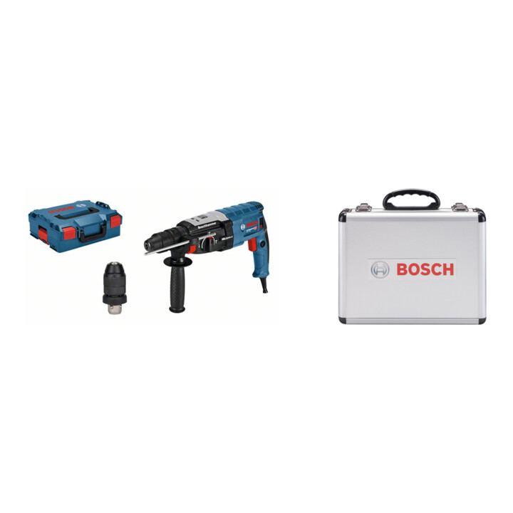 Set Bosch Bohrhammer mit SDS-plus GBH 2-28 F, mit L-BOXX + 11-tlg SDS plus-1 Hammerbohrer- und Meißel-Set