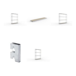 Set Weitspannregal SPEED RACK2000x400x2470 mm verz. + SPEED-RACK Zusatzfachebene 2000x400 mm in verzinkt mit Spanplatte + Weitspannregal vzk 1700x400x2470 Spanp. + Weitspannregal SPEED RACK2500x400x2470 mm verz. + Zubehör Päckchen Verdübelungsset SPEED-RA