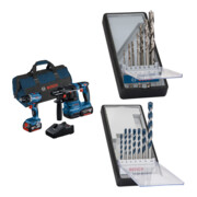 Set Bosch Profi-Set GSR 18V-45 + 7tlg. Robust Line Holzspiralbohrer-Set + 7tlg. Robust Line Betonbohrer-Set