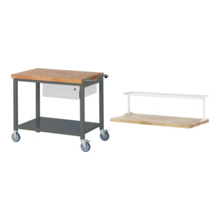 Set STIER Fahrbare Werkbank Premium mit 1 Schublade und Ablageboden BxTxH...