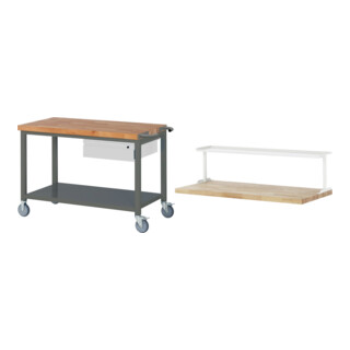 Set STIER Fahrbare Werkbank Premium mit 1 Schublade und Ablageboden BxTxH...
