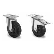Set CASCOO Lenkrolle ø 160 mm + Lenkrolle mit Totalfeststeller ø 160 mm