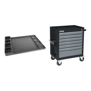 Set STIER Kunststoffabdeckung zu STIER Werkstattwagen leer + Werkstattwagen BLACK-Edition, leer