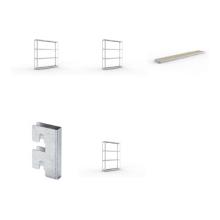 Set META-Regalbau GmbH & Weitspannregal SPEED RACK2500x400x2470 mm verz. +...