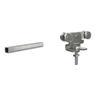 Set MEA Laufrohr Nr. 2 / 2 m / verzinkt + MEA Doppelrolle Nr. 2