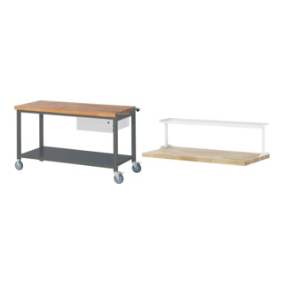Set STIER Fahrbare Werkbank Premium mit 1 Schublade und Ablageboden BxTxH...