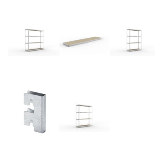 Set META-Regalbau GmbH & Weitspannregal SPEED RACK2500x600x2470 mm verz. +...