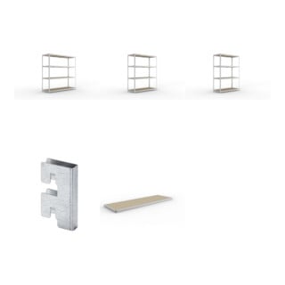 Set META-Regalbau GmbH & Weitspannregal SPEED RACK2500x800x2470 mm verz. +...