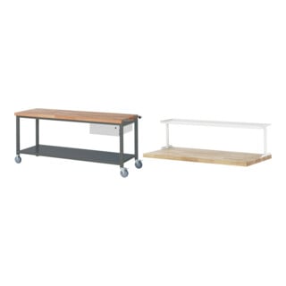 Set STIER Fahrbare Werkbank Premium mit 1 Schublade und Ablageboden BxTxH...