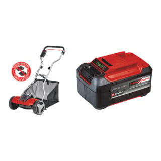 Set Einhell Akku-Spindelmäher GE-HM 18/38 Li-Solo + Akku 18V 5,2Ah Power X-Change Plus