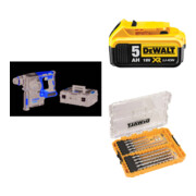 Set DEWALT Akku-Kombihammer 18V +Akku 5Ah+Hammerbohrer-Set SDS-plus