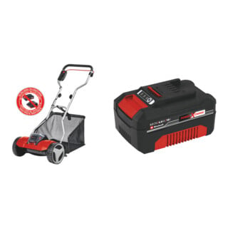 Set Einhell Akku-Spindelmäher GE-HM 18/38 Li-Solo + Akku 18V 4,0Ah Power X-Change