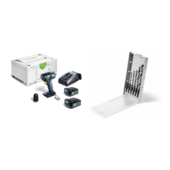Set Festool Akku-Bohrschrauber TXS 12 2,5-Plus + Bohrerkassette BKS SYS3 D3-10 CE/W