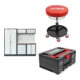 Set STIER Werkstatteinrichtung Basic 3-teilig mit Lochwand und Multiplex-Arbeitsplatte BxTxH 2275x460x2000mm + Systainer³ II Black Edition + Arbeits-Sitz für Werkstatt-1