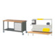 Set STIER Fahrbare Werkbank Premium mit 3 Schubladen BxTxH 1500x700x880 mm +...