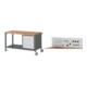 Set STIER Fahrbare Werkbank Premium mit 3 Schubladen BxTxH 1500x700x880 mm +...