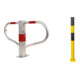 Set STIER Barrière de parking rabattable avec serrure à cylindre HxIxP 512x775x190mm + Bollard anti-chocs Ø 90 mm x 1200 mm avec kit de montage-1
