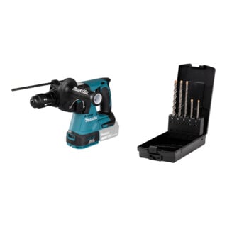 Set Makita Akku-Kombihammer 18V DHR243Z + STIER Hammerbohrer-Set SDS-plus 5-tlg.