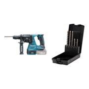 Set Makita Akku-Kombihammer 18V DHR243Z + STIER Hammerbohrer-Set SDS-plus 5-tlg.