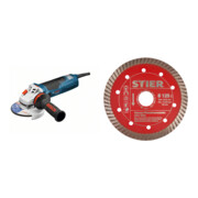 Set Bosch GWS 19-125 CIE + STIER Diamant-Trennscheibe 125 mm Feinsteinzeug