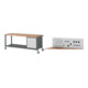 Set STIER Fahrbare Werkbank Premium mit 3 Schubladen BxTxH 2000x700x880 mm +...