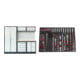 Set STIER Werkstatteinrichtung Basic 3-teilig mit Lochwand und Multiplex-Arbeitsplatte BxTxH 2275x460x2000mm + Steckschlüssel-Satz 1/4'' 3/8'' 1/2'' 179-teilig in Weichschaumeinlage (EVA)-1