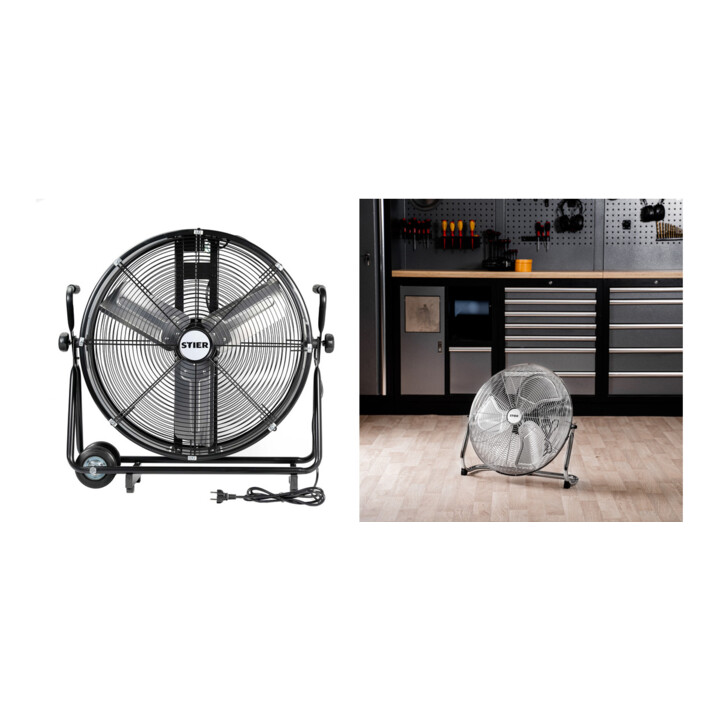 Set STIER Trommelventilator fahrbar 330W Ø600mm + Ventilator 145W